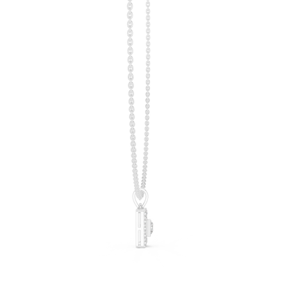 Royal Minimalism Halo Princess Pendant Necklace in Lab Diamonds