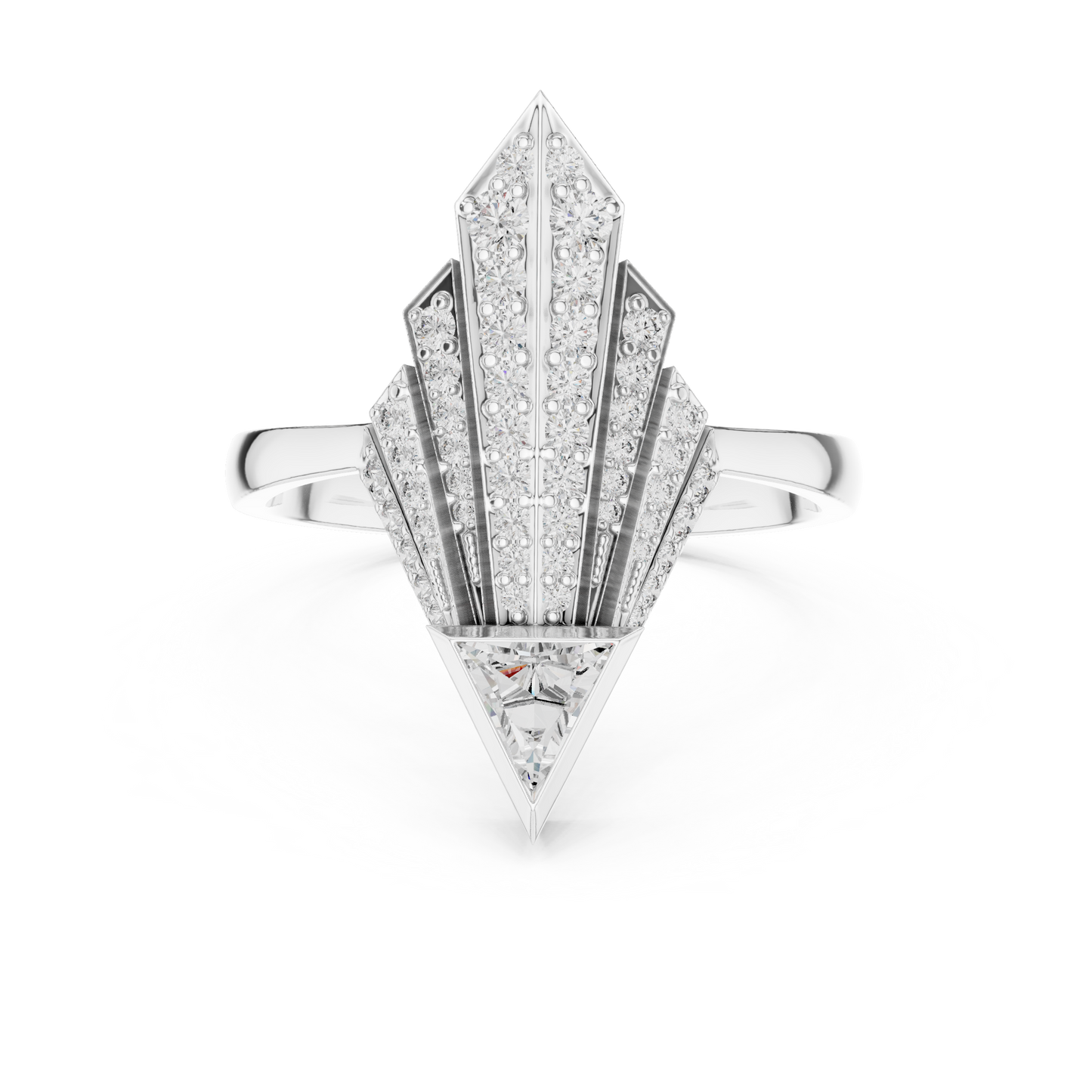 Empire Arrow Lab Diamond Ring – Bold Designer Statement for Party Queens
