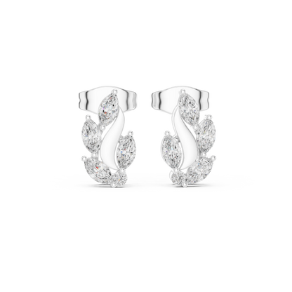 Flame Petal Lab Diamond Stud Earrings