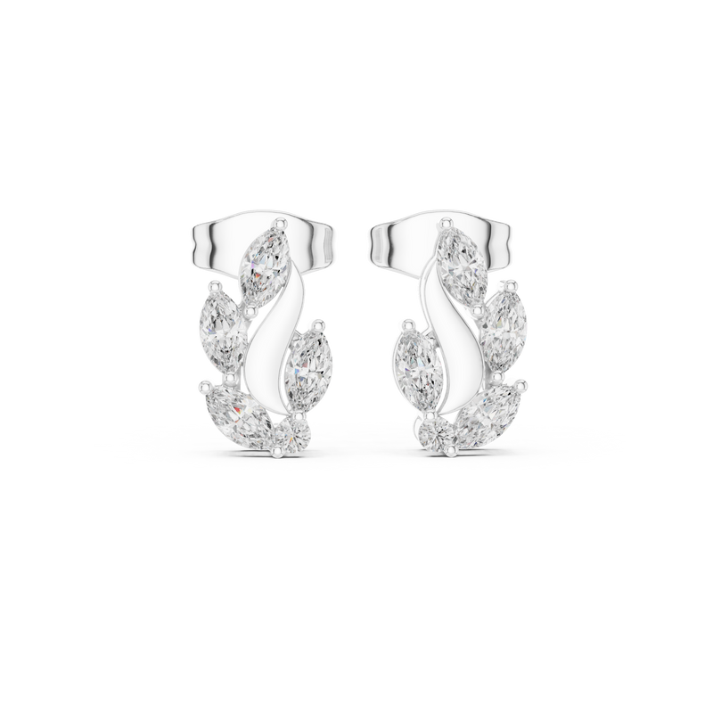 Flame Petal Lab Diamond Stud Earrings