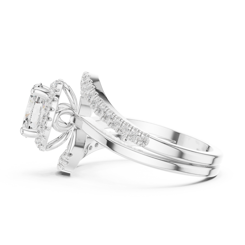 Infinity Halo Solitaire Lab Diamond Engagement Ring