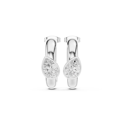 Pear Elegance Lab Grown Diamond Huggie Earrings