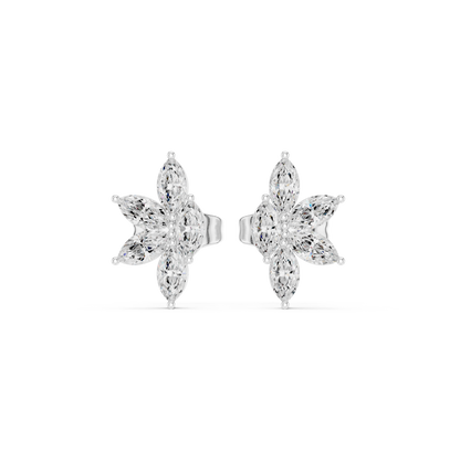 Four Petals Super Sparkling Lab Diamond Earrings