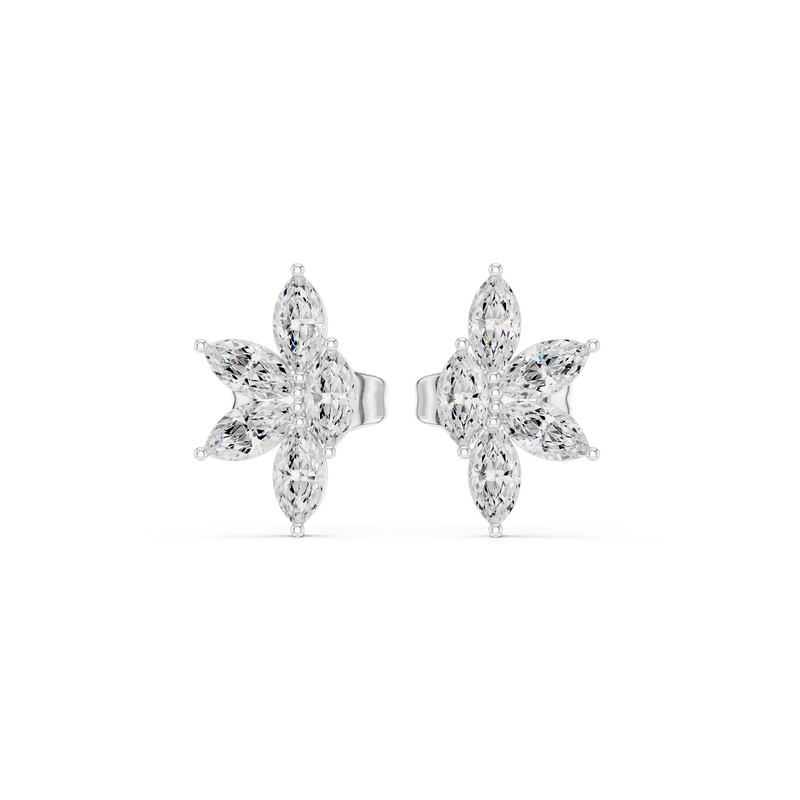 Four Petals Super Sparkling Lab Diamond Earrings