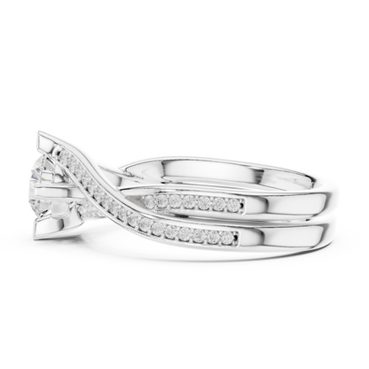 1 Carat Solitaire Lab Grown Diamond Engagement Ring With Twisted Band