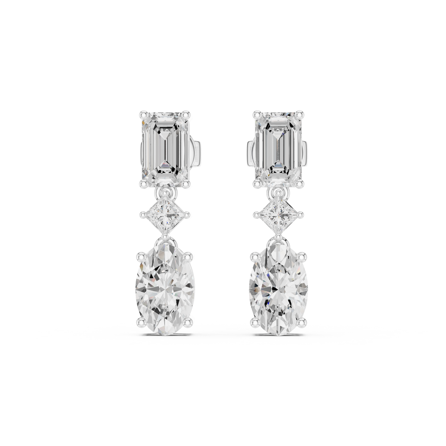 Trivelle Three Step Multi Shape Lab Diamond Earrings