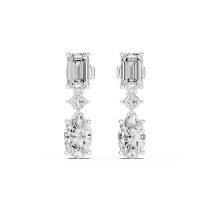 Trivelle Three Step Multi Shape Lab Diamond Earrings