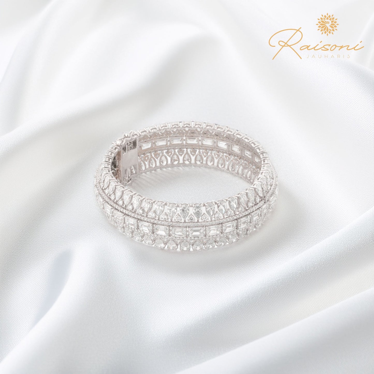 Classic Sparkling Festive Lab Diamond Bangle For Women & Gifting