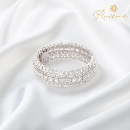 Classic Sparkling Festive Lab Diamond Bangle For Women & Gifting