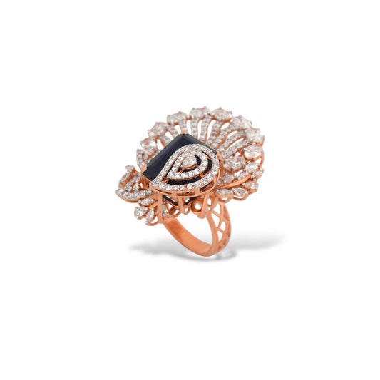 Majestic Emerald & Lab Diamond Cocktail Ring in Gold