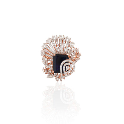 Majestic Emerald & Lab Diamond Cocktail Ring in Gold