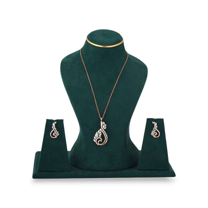 Paisley Lab Diamond Pendant Set in Rose Gold