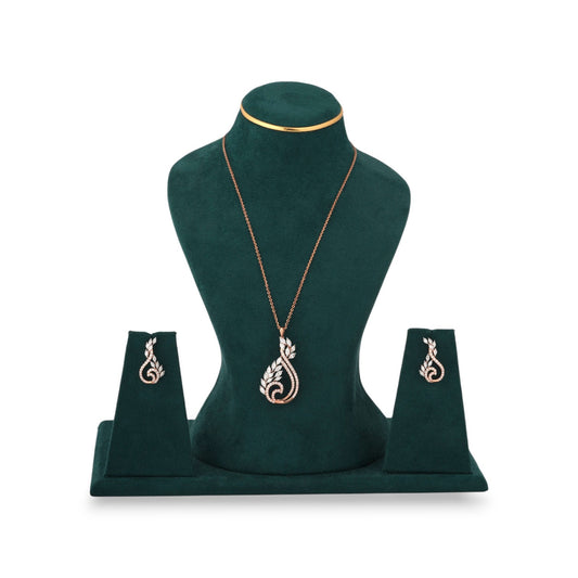Paisley Lab Diamond Pendant Set in Rose Gold