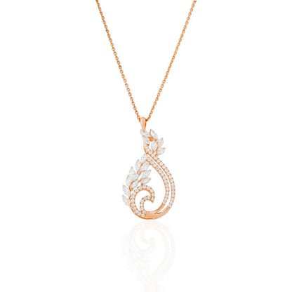 Paisley Lab Diamond Pendant Set in Rose Gold
