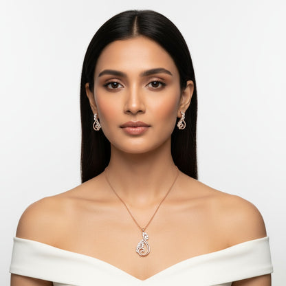 Paisley Lab Diamond Pendant Set in Rose Gold