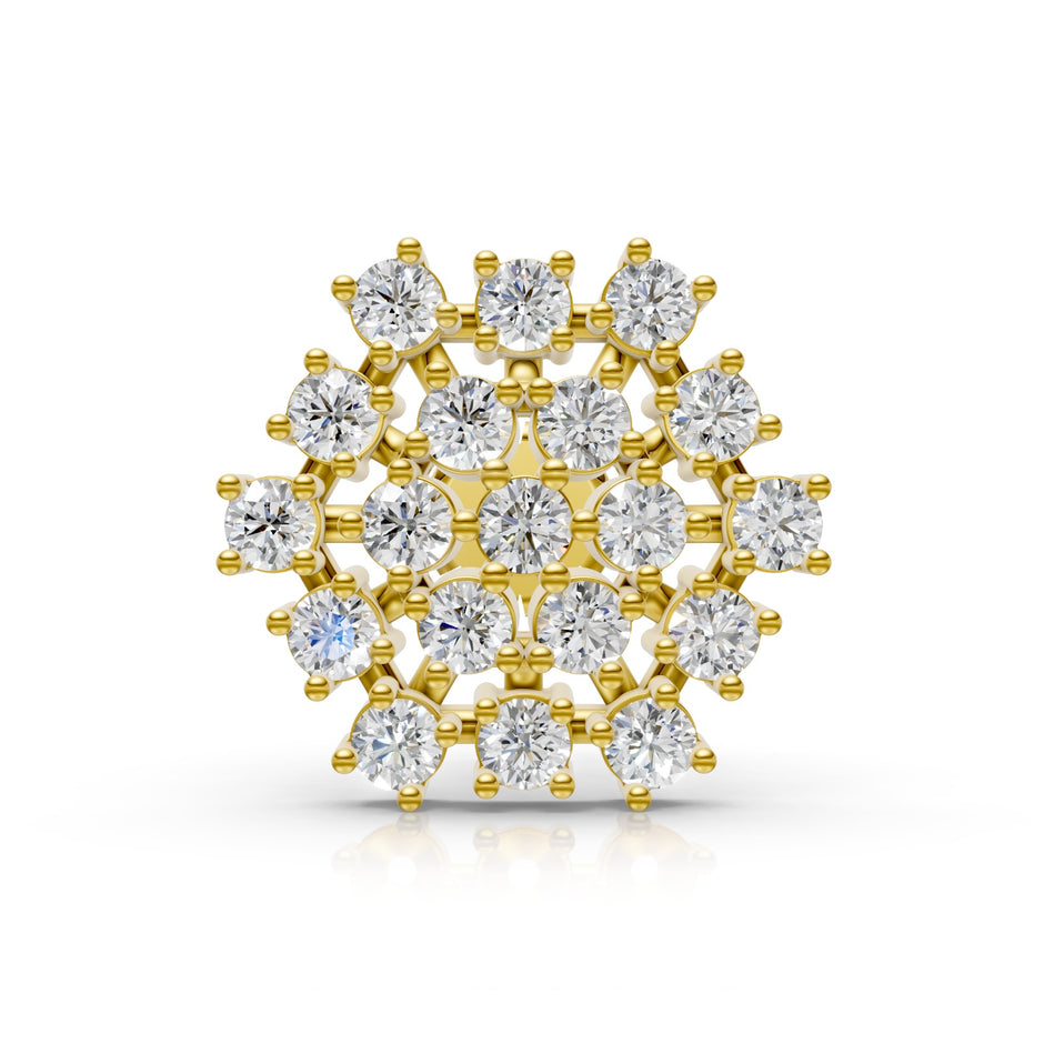 Magnificent 14K Yellow Gold Lab Diamond Constellation Nose Pin 0.22 Ct