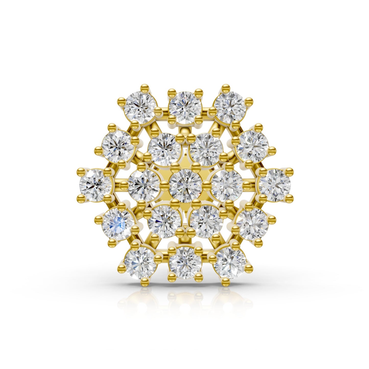 Magnificent 14K Yellow Gold Lab Diamond Constellation Nose Pin 0.22 Ct