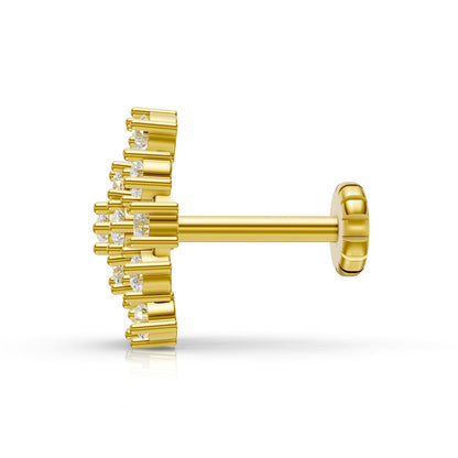 Magnificent 14K Yellow Gold Lab Diamond Constellation Nose Pin 0.22 Ct