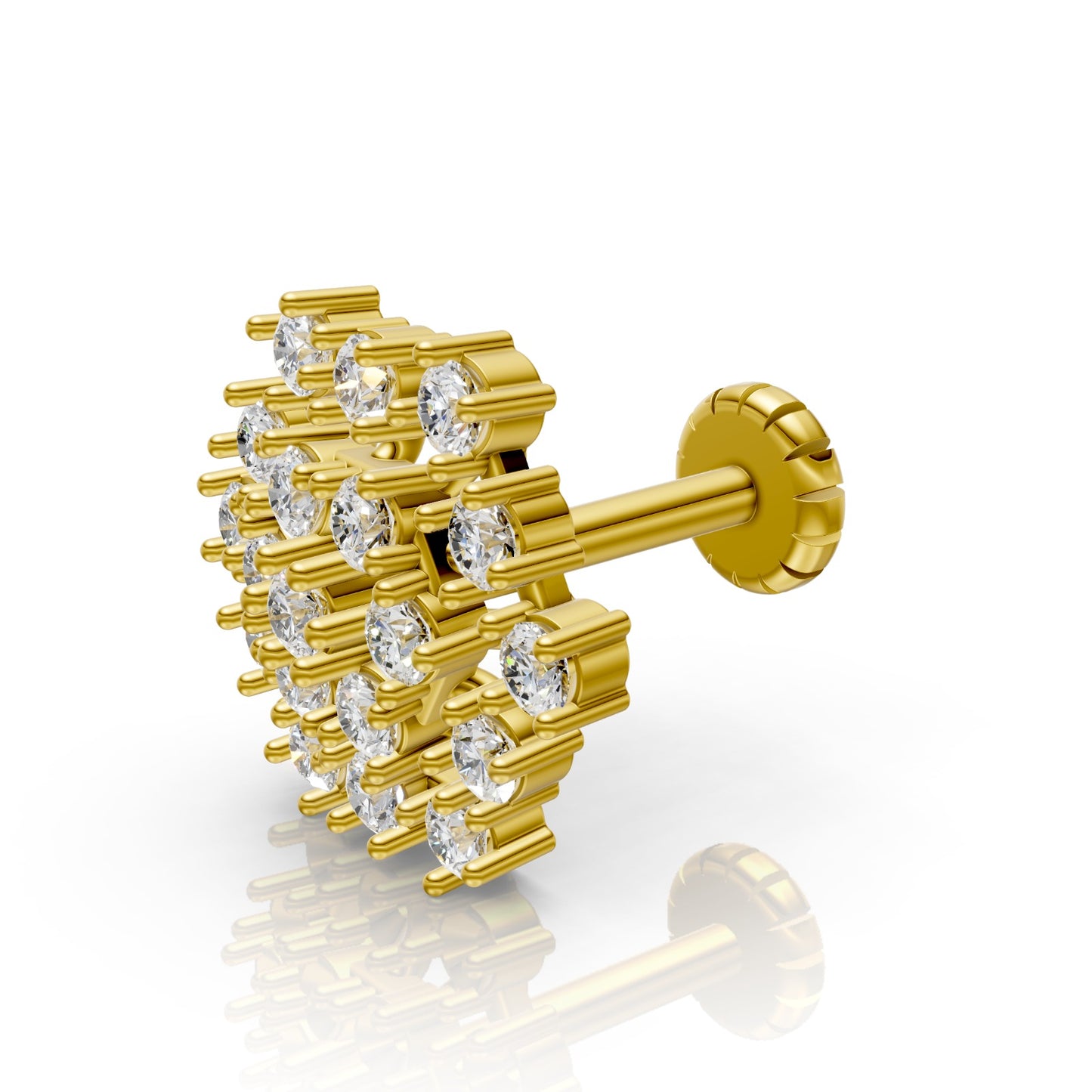 Magnificent 14K Yellow Gold Lab Diamond Constellation Nose Pin 0.22 Ct