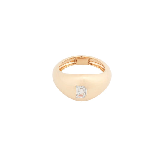 Bold Signet Lab-Grown Diamond Ring in Yellow Gold