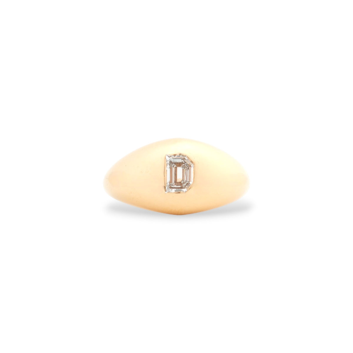 Bold Signet Lab-Grown Diamond Ring in Yellow Gold – view 3