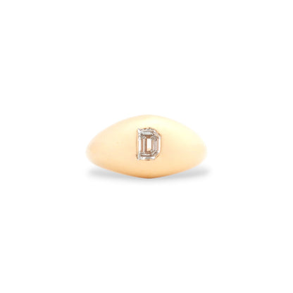Bold Signet Lab-Grown Diamond Ring in Yellow Gold