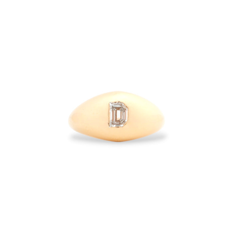 Bold Signet Lab-Grown Diamond Ring in Yellow Gold – view 3