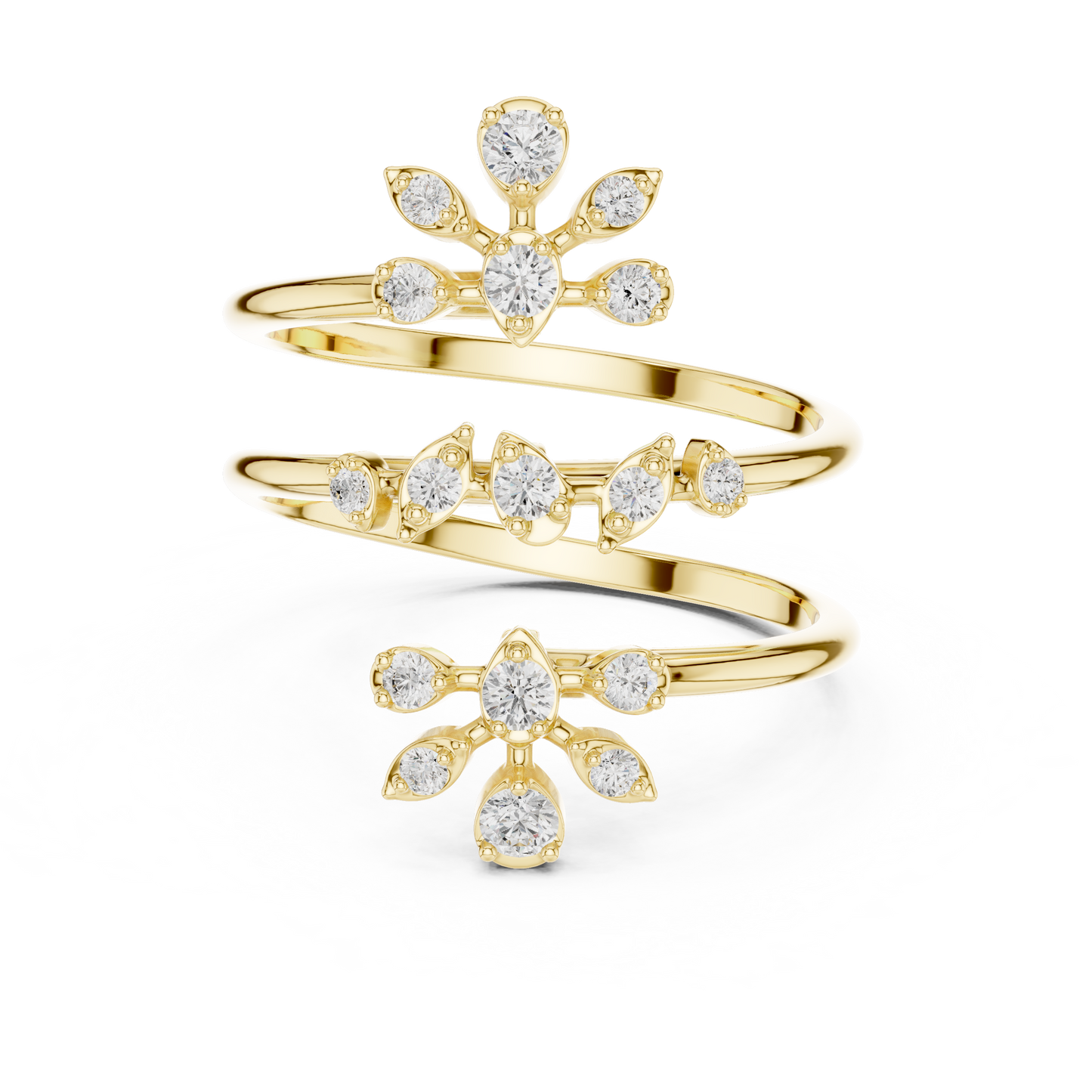 Flower N Petal Spiral Lab Diamond Ring
