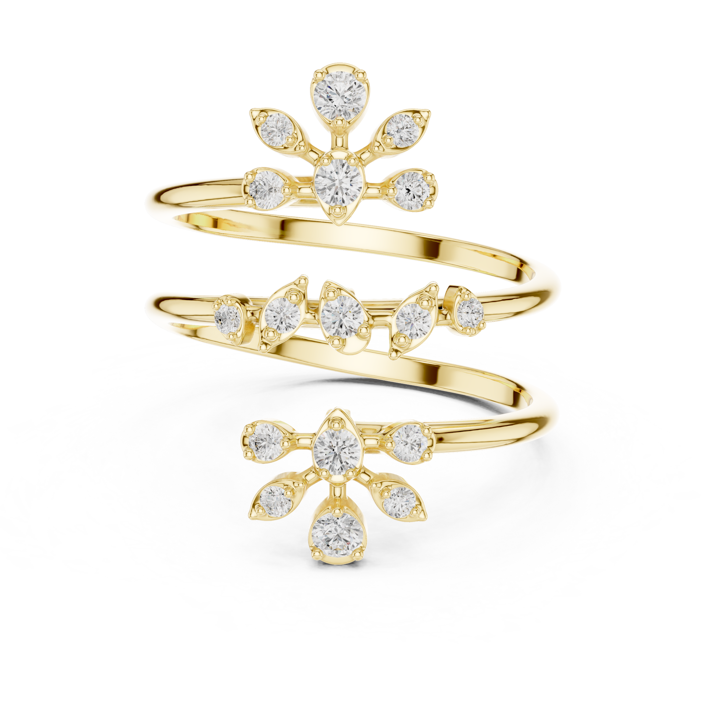 Flower N Petal Spiral Lab Diamond Ring