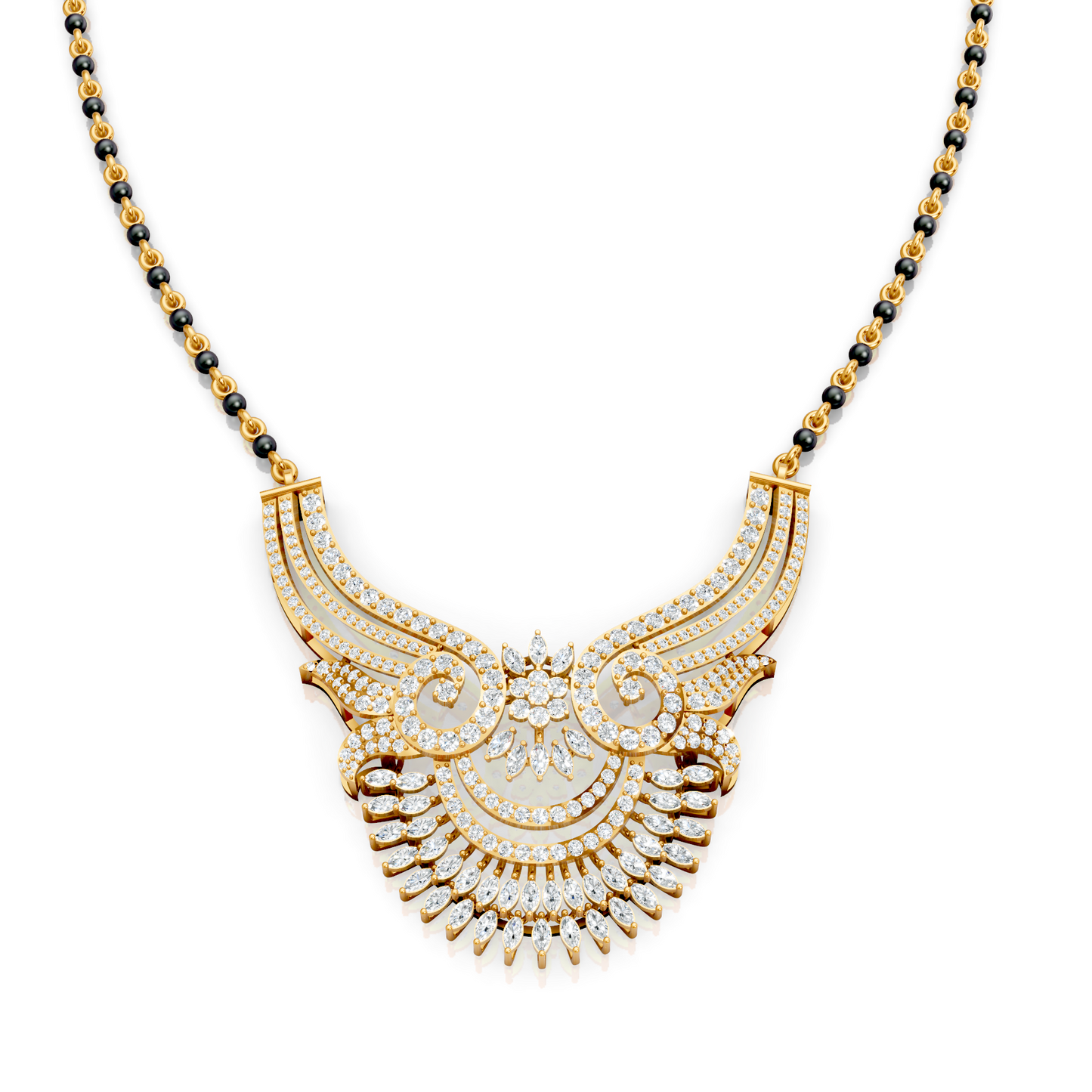 Maharani Style Grand Lab Diamond Bridal Mangalsutra For Women