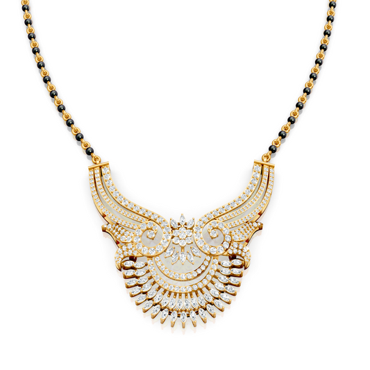 Maharani Style Grand Lab Diamond Bridal Mangalsutra For Women