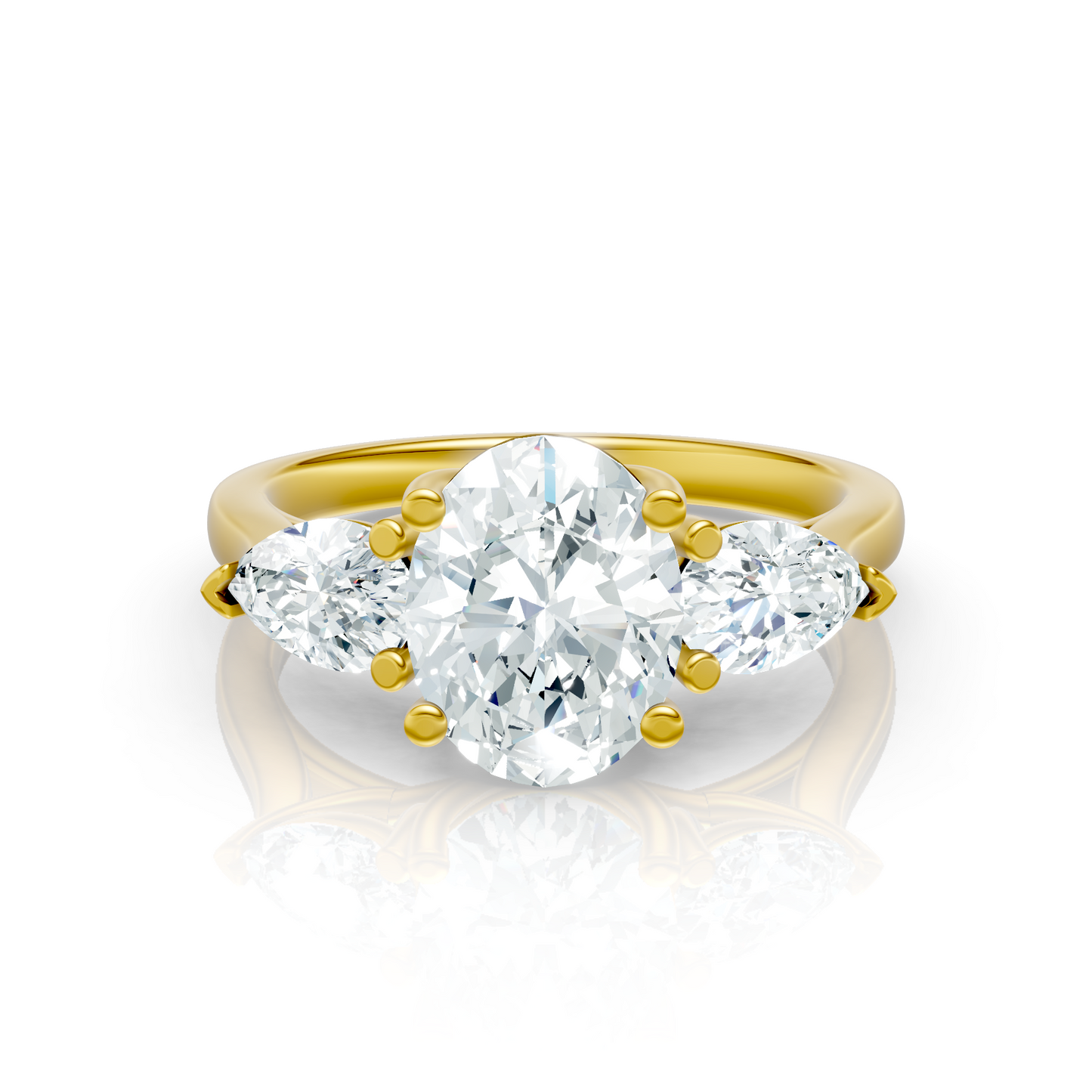 Superbright 3 Stone 2 Carat Oval Lab Grown Diamond Ring