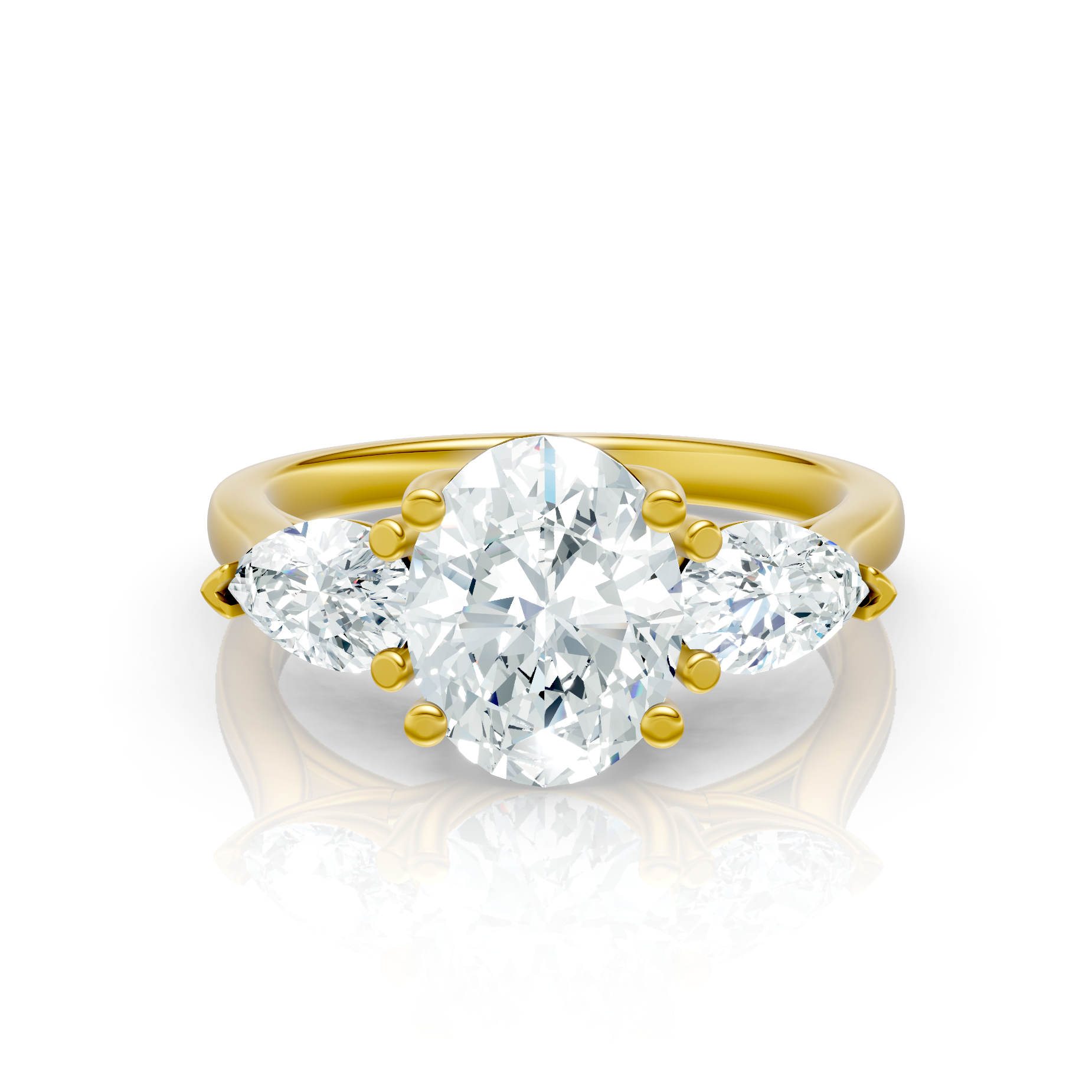 Superbright 3 Stone 2 Carat Oval Lab Grown Diamond Ring