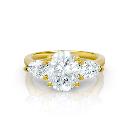 Superbright 3 Stone 2 Carat Oval Lab Grown Diamond Ring
