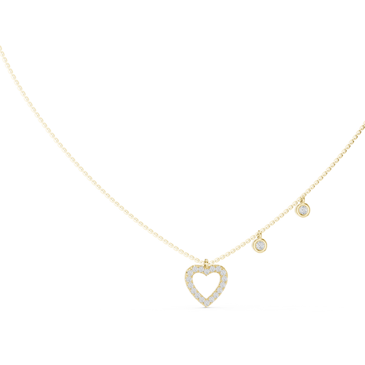 Heart Charm Lab Grown Diamond Necklace for Women | Love Pendant for Anniversary & Gift