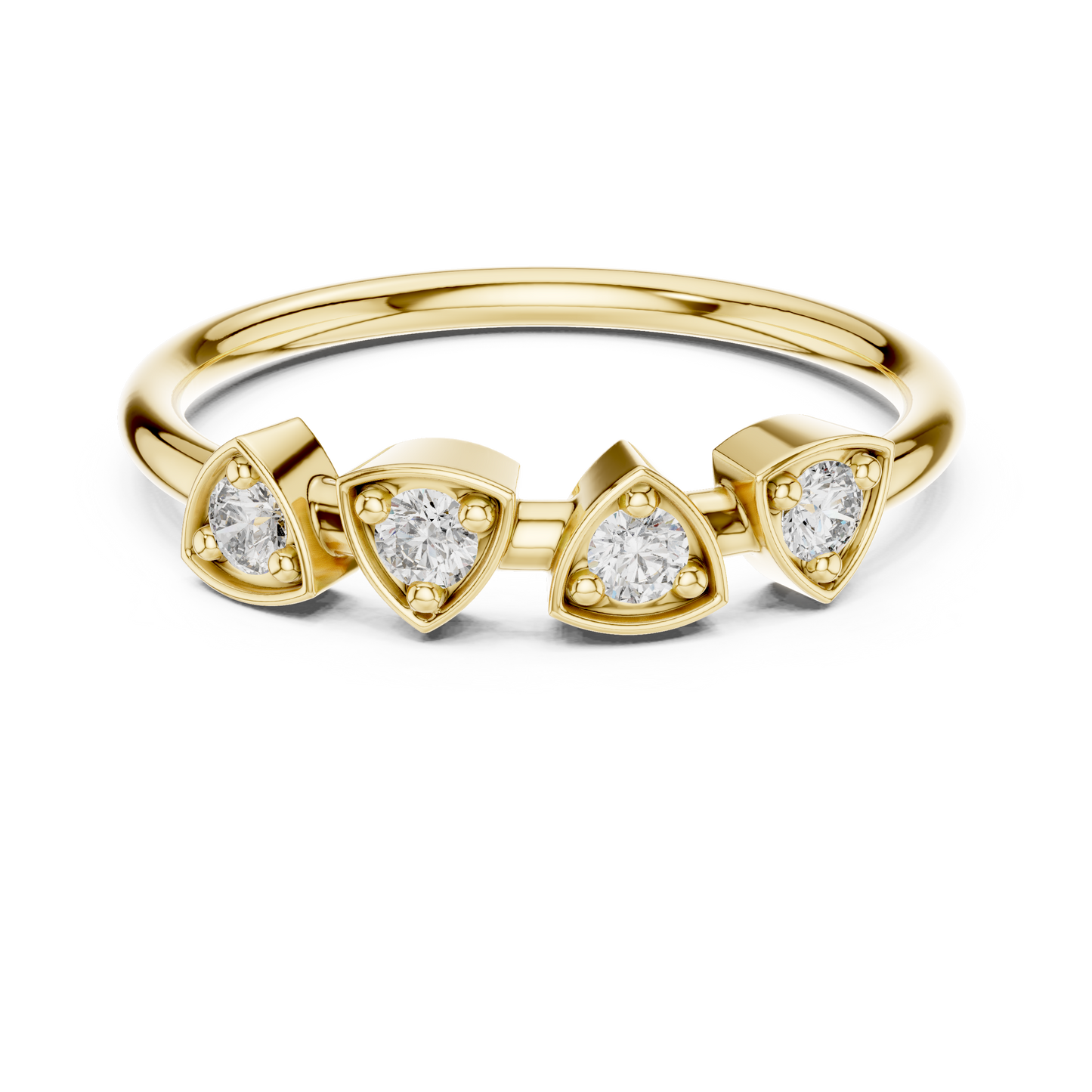 Trillia Quad Positive Spark – Lab Diamond Trilliant Bezel Ring