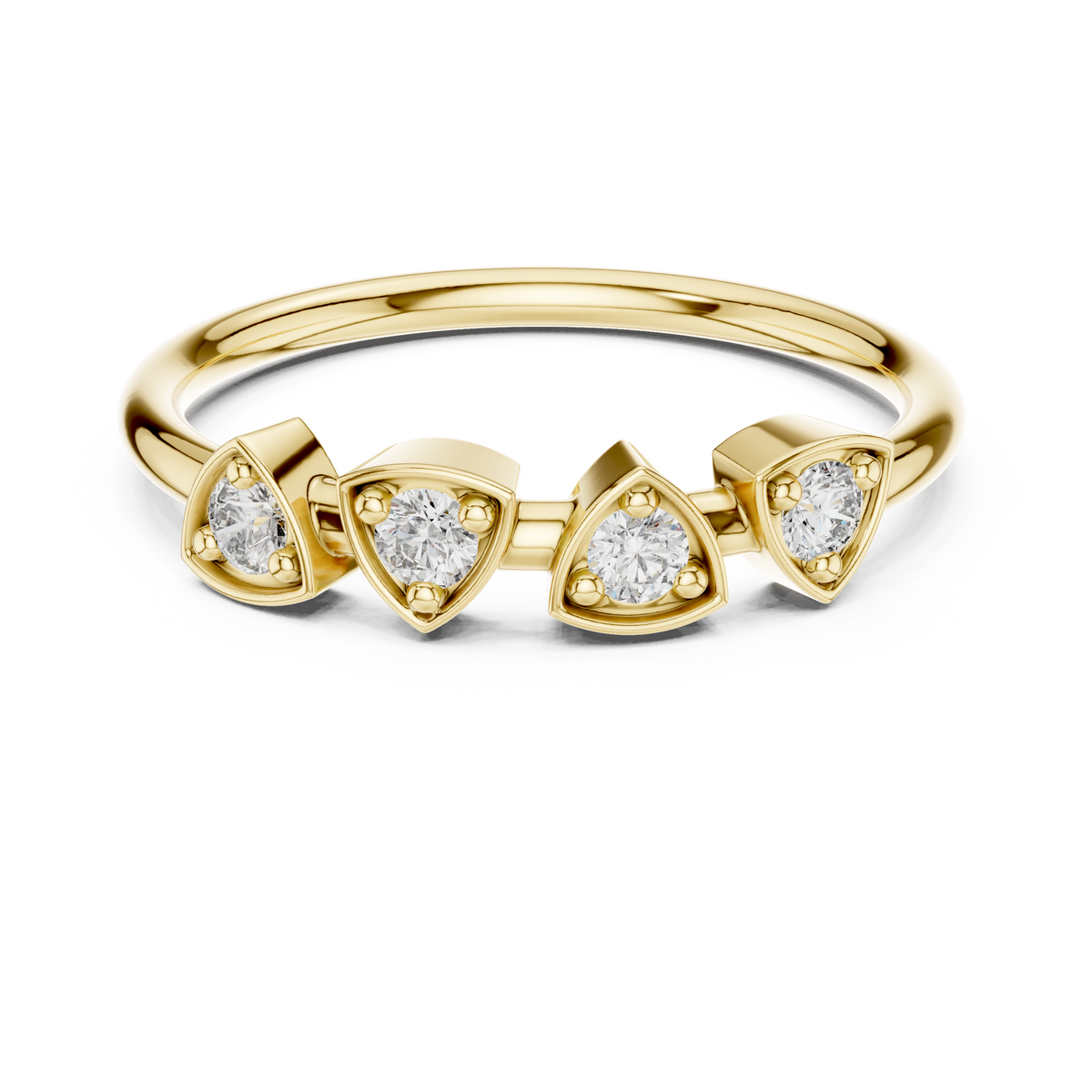 Trillia Quad Positive Spark – Lab Diamond Trilliant Bezel Ring