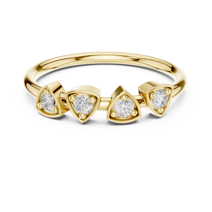 Trillia Quad Positive Spark – Lab Diamond Trilliant Bezel Ring