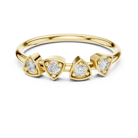 Trillia Quad Positive Spark – Lab Diamond Trilliant Bezel Ring