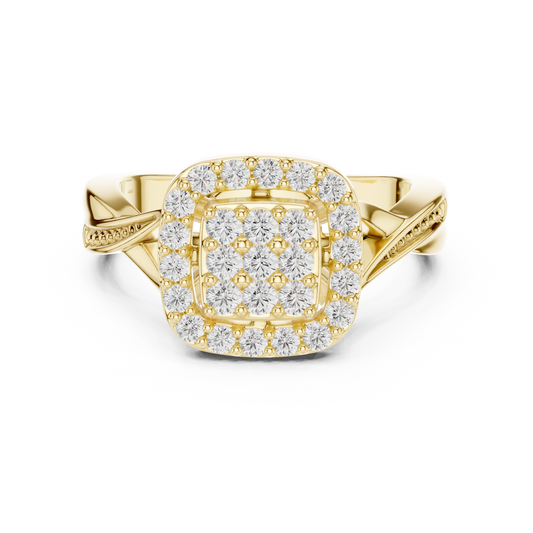 Queen’s Aura Lab Diamond Statement Halo Ring
