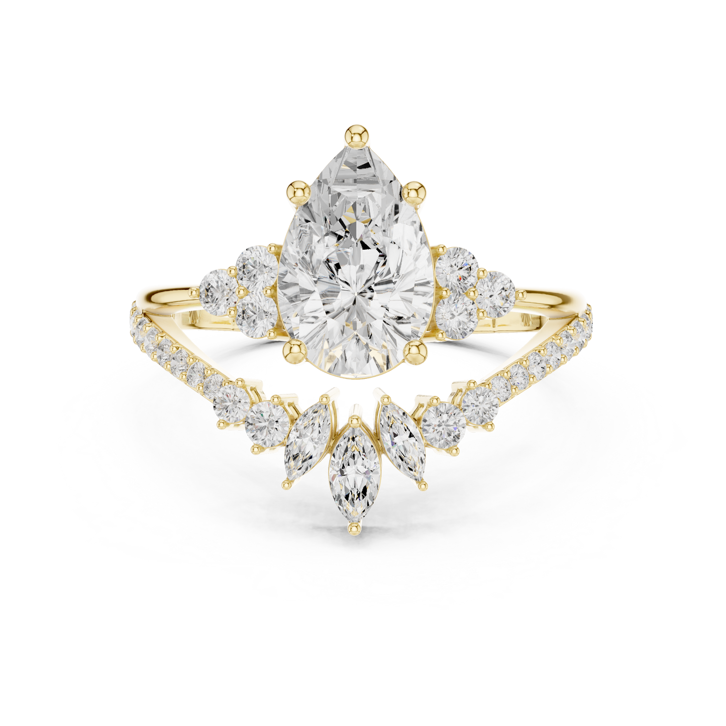 2 Carat Queens Crown Lab Grown Diamond Engagement Ring