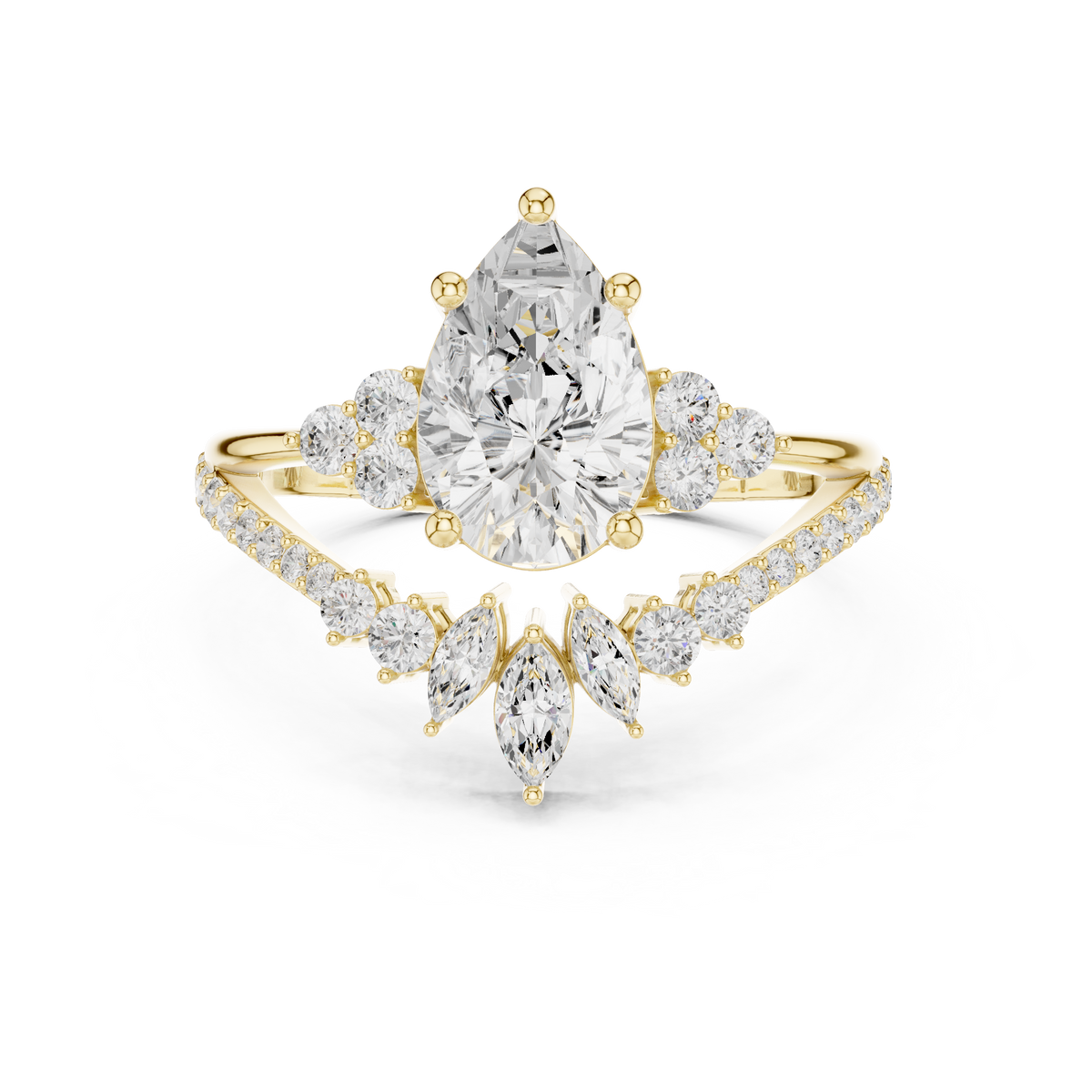 2 Carat Queens Crown Lab Grown Diamond Engagement Ring
