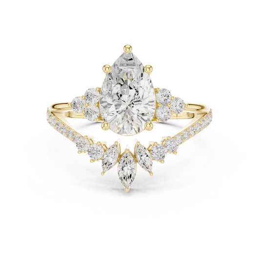2 Carat Queens Crown Lab Grown Diamond Engagement Ring