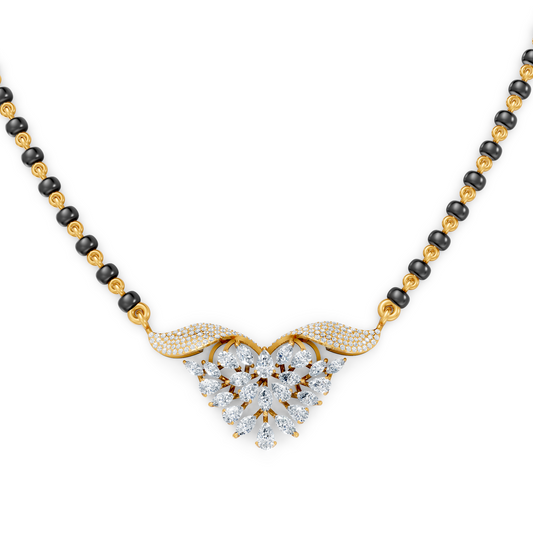 Hearts & Petals Lab Diamond Rich Look Mangalsutra For Women