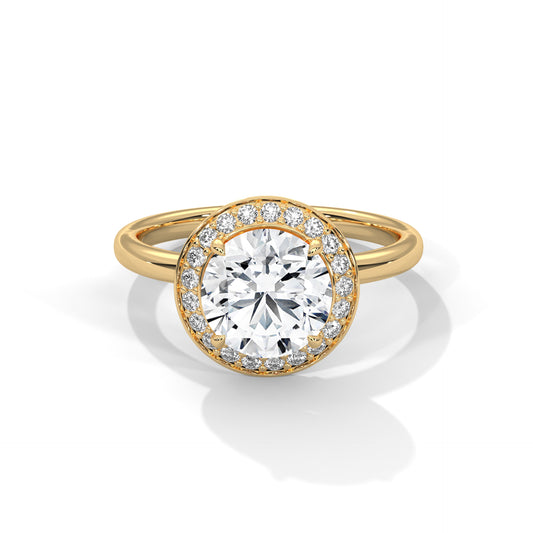 Ripple-Dazzle 2 Carat Round Solitaire Lab Grown Diamond Promise Ring