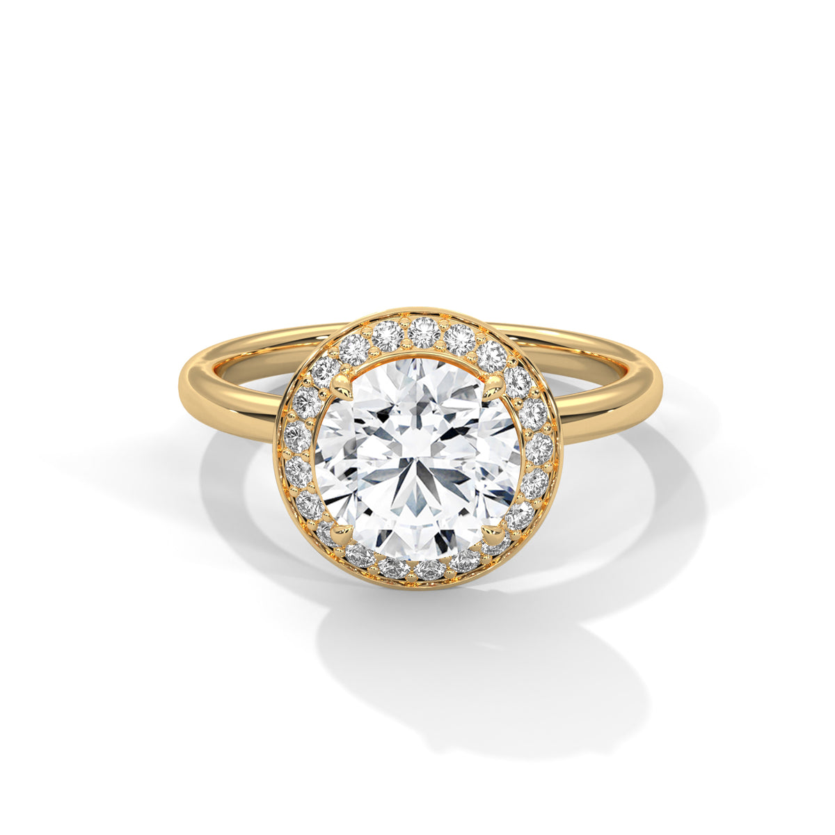 Ripple-Dazzle 2 Carat Round Solitaire Lab Grown Diamond Promise Ring