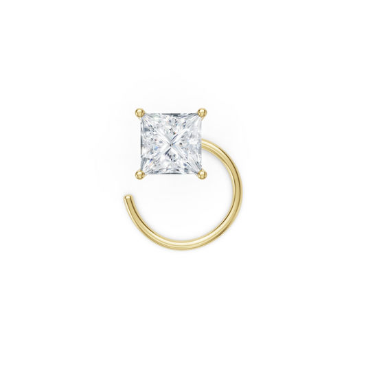 Princess Cut Solitaire Nosepin in .10 Carat Lab Diamond