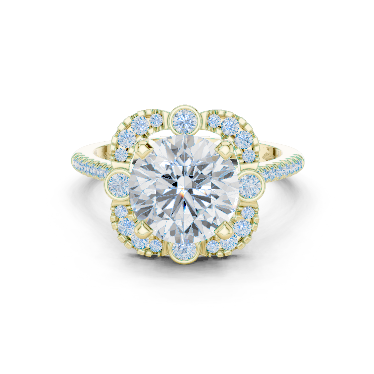 The Florescence Spark 2.5 Carat Round Lab-Grown Diamond Halo Ring