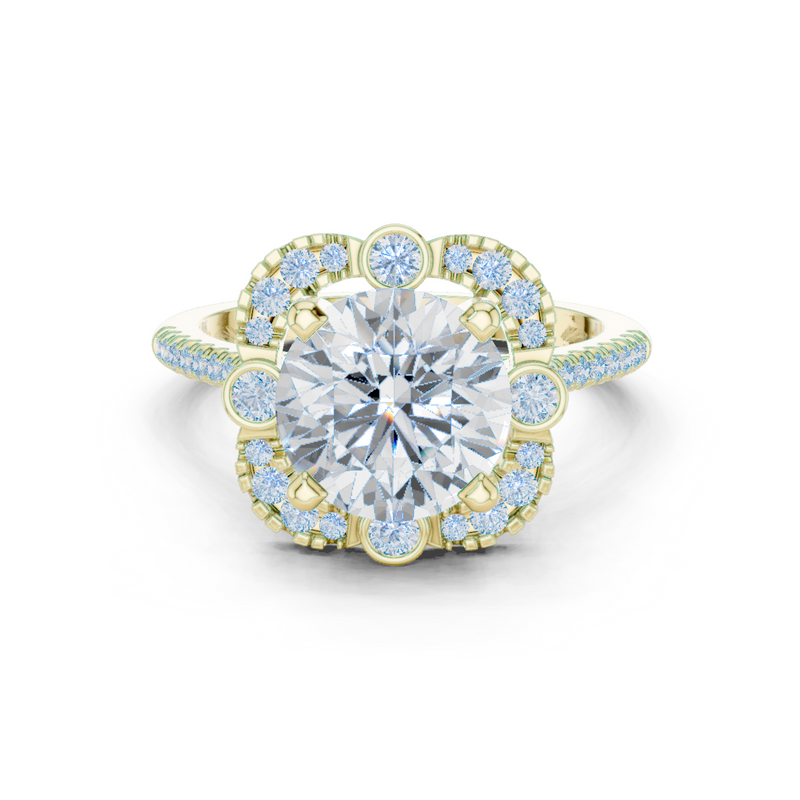 The Florescence Spark 2.5 Carat Round Lab-Grown Diamond Halo Ring
