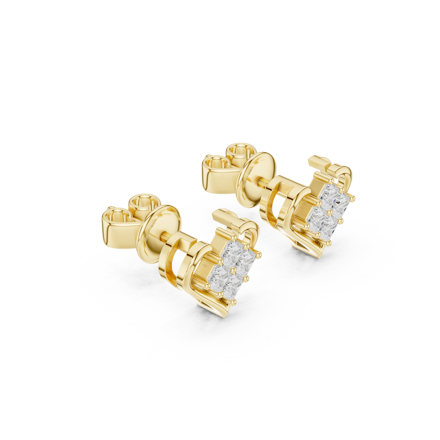 Amorette Heart Shape Lab Diamond Stud Earrings
